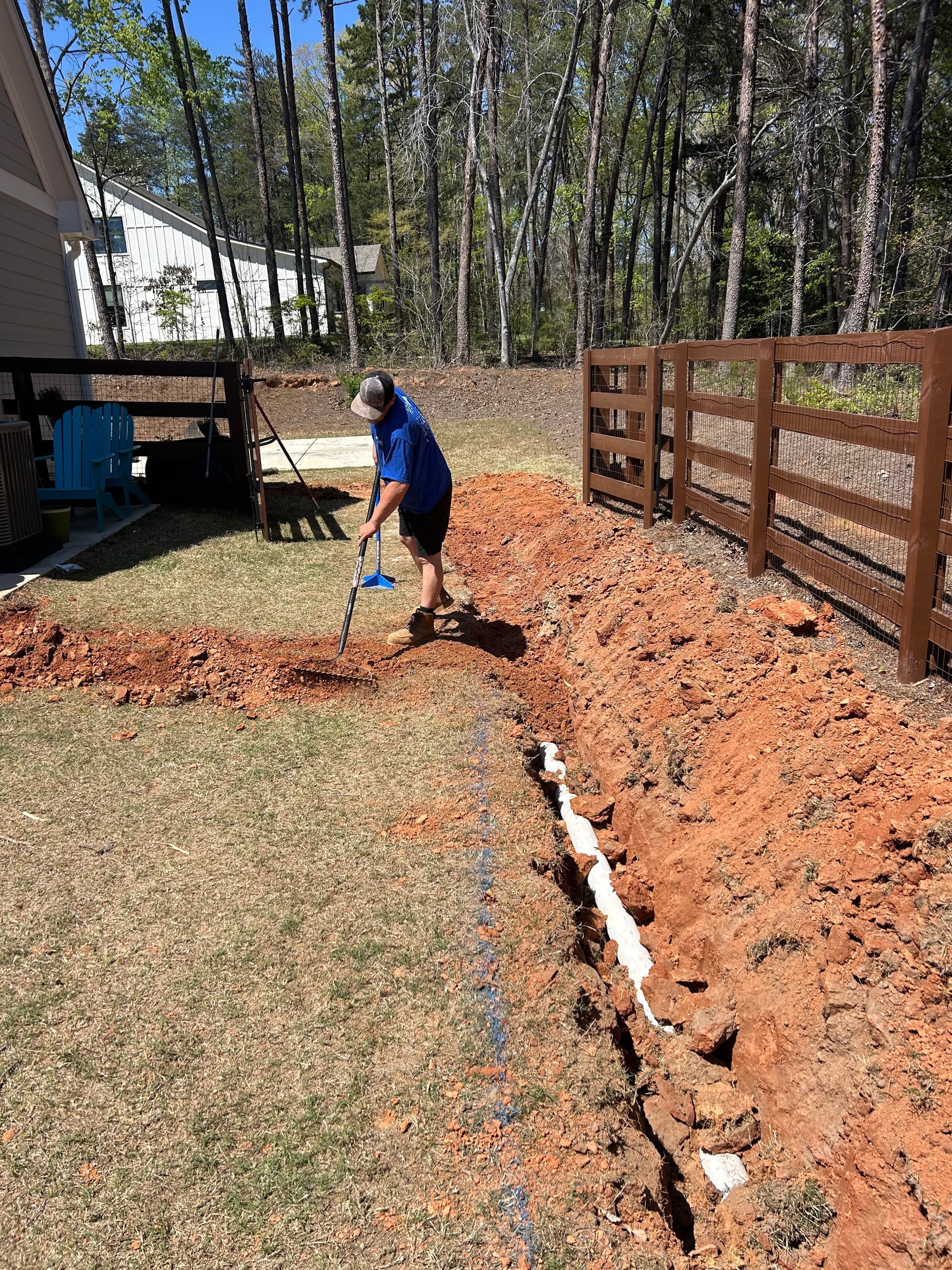 Backyard Drainage System Installation in Gainesville GA