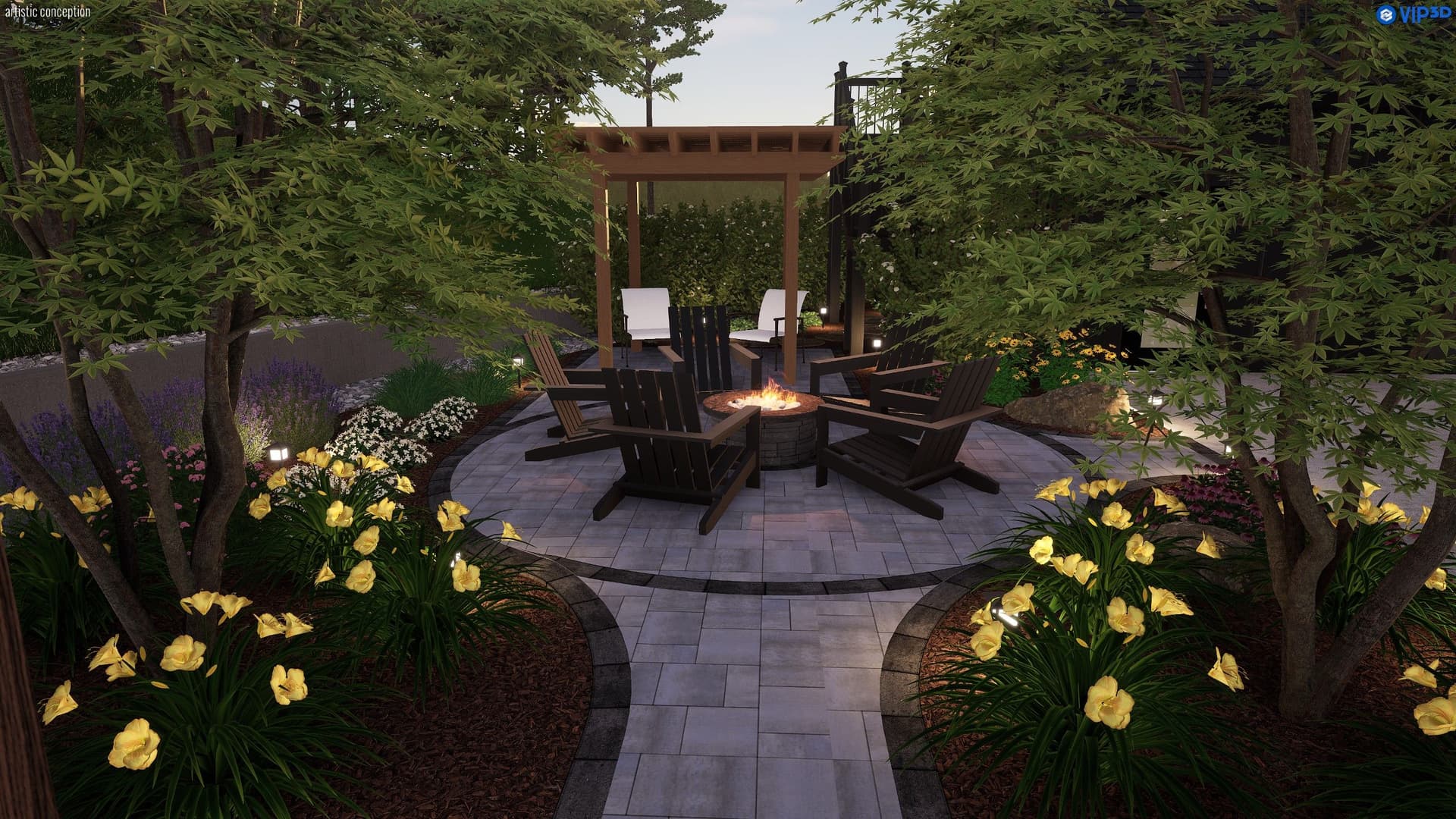 Gallery photos for Backyard Oasis with Stylish Hardscaping and Pergola: Image #2